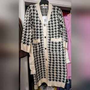 Seoul Houndstooth Cardigan and matching Dress set